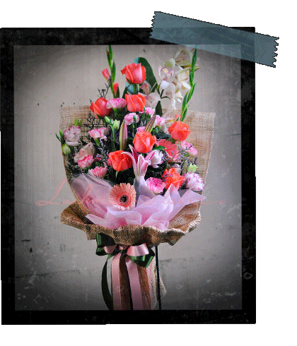 แบบช่อดอกไม้สดหน้าเดียว 006 @ร้านดอกไม้ลูกแมว [Lukmaw-flower.com]